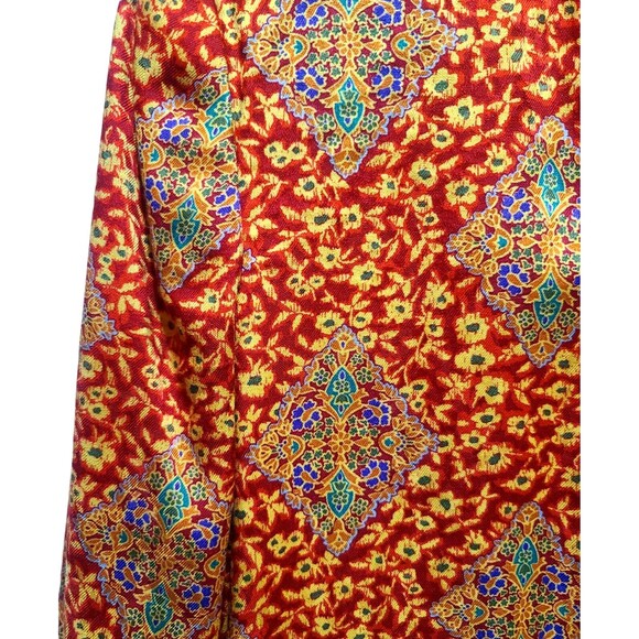Vintage Evan Picone Women’s Red Empire Print Single Button Blazer Jacket Size 12 - Picture 2 of 10